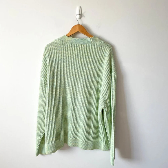 Zara  Textured Weave Woven Oversized Cardigan NWT Green Yellow Size XL - Picture 5 of 8